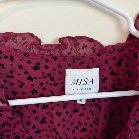 MISA Los Angeles Daphne Star Blouse Size M Boho Ruffle
Chiffon Peasant Top - Picture 4 of 4